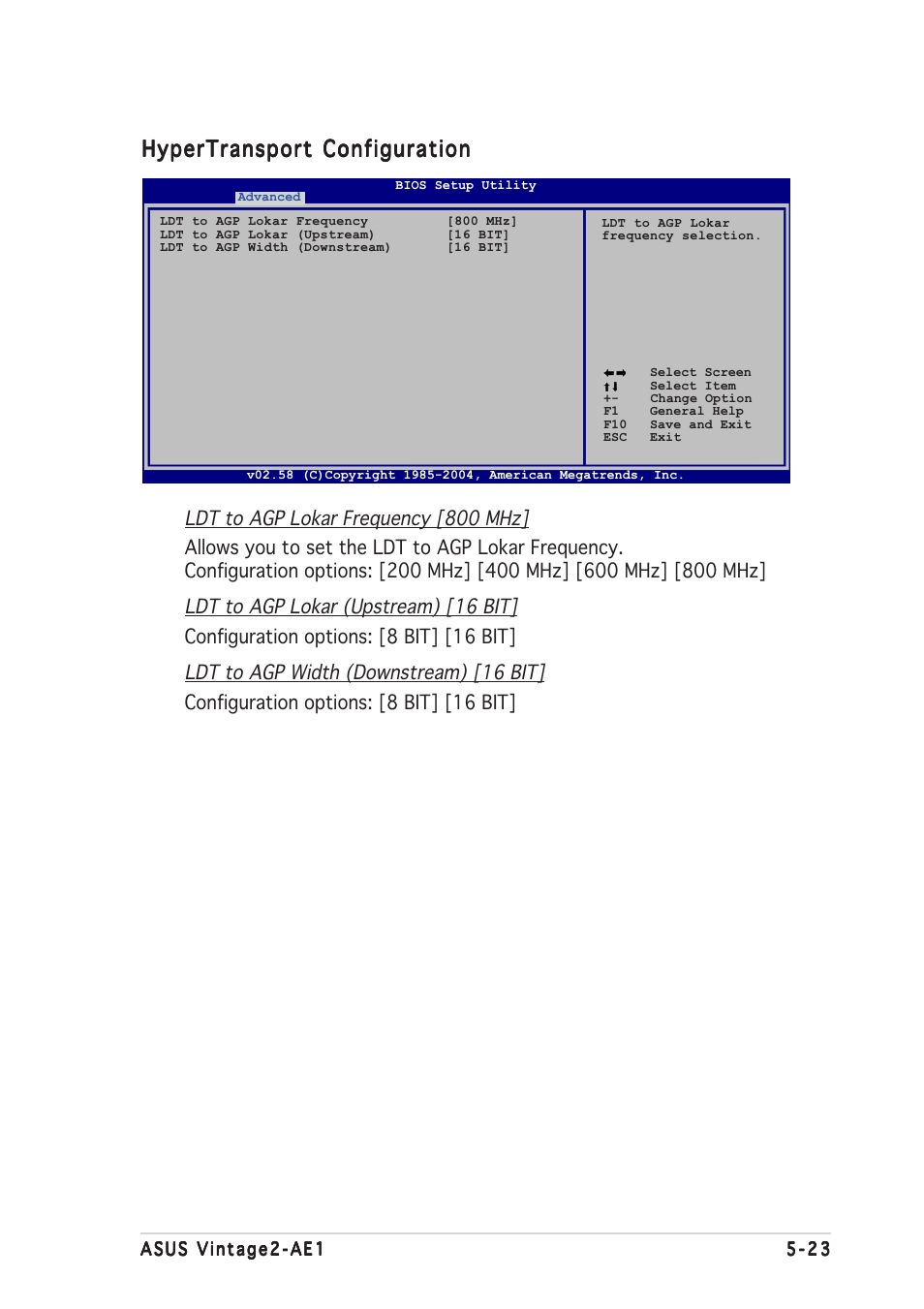 Hypertransport configuration | Asus V2-AE1 User Manual | Page 97 / 110