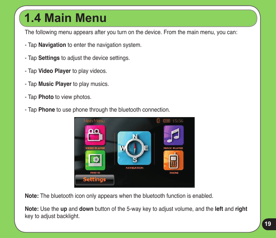  main menu | Asus R600 User Manual | Page 19 / 109