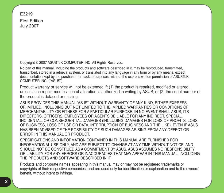 Asus R600 User Manual | Page 2 / 109