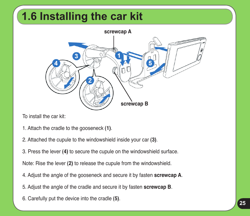  installing the car kit | Asus R600 User Manual | Page 25 / 109