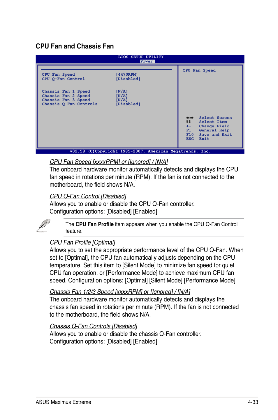 Cpu fan and chassis fan | Asus Maximus Extreme User Manual | Page 111 / 196