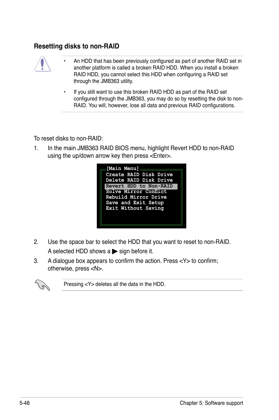 Resetting disks to non-raid | Asus Maximus Extreme User Manual | Page 170 / 196