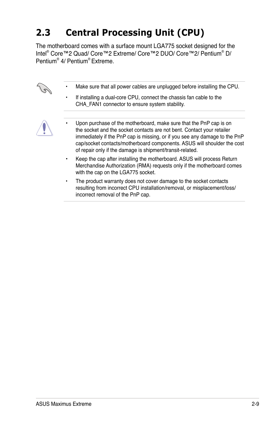 3 central processing unit (cpu) | Asus Maximus Extreme User Manual | Page 37 / 196