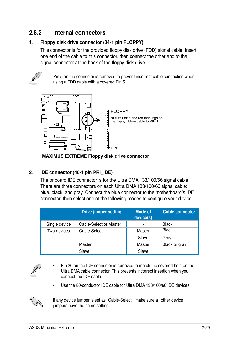 2 internal connectors | Asus Maximus Extreme User Manual | Page 57 / 196