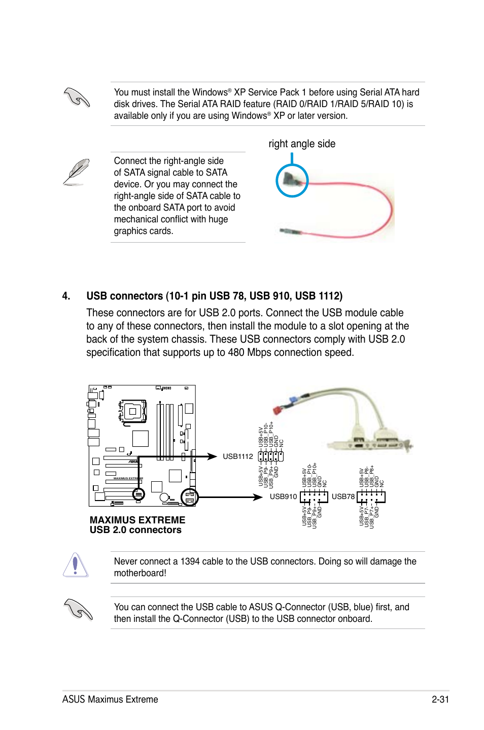 Right angle side | Asus Maximus Extreme User Manual | Page 59 / 196