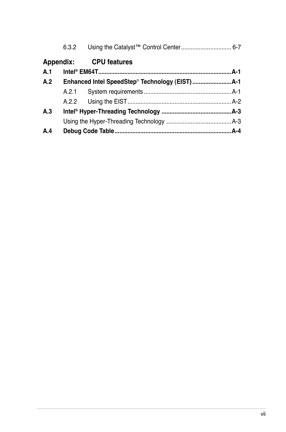 Appendix: cpu features | Asus Maximus Extreme User Manual | Page 7 / 196