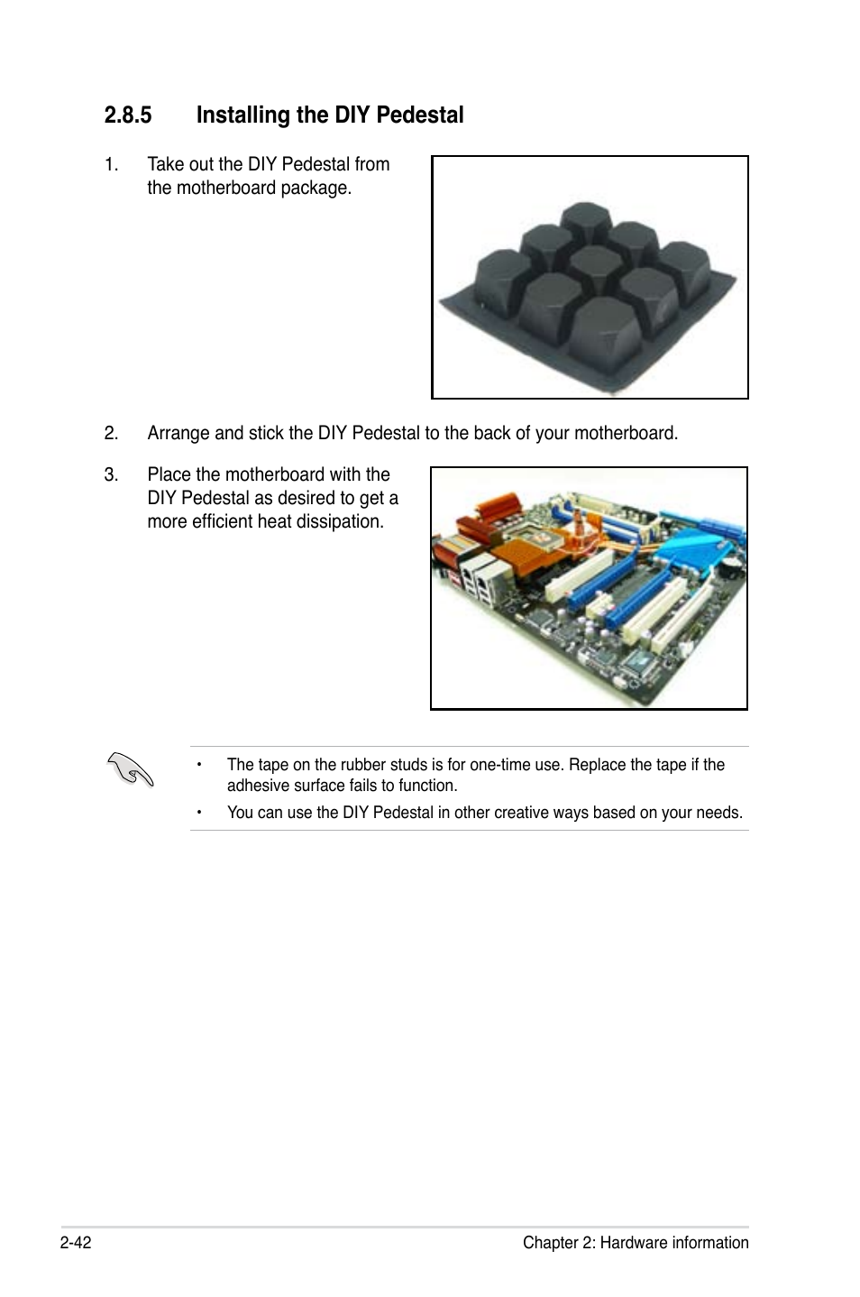 5 installing the diy pedestal | Asus Maximus Extreme User Manual | Page 70 / 196