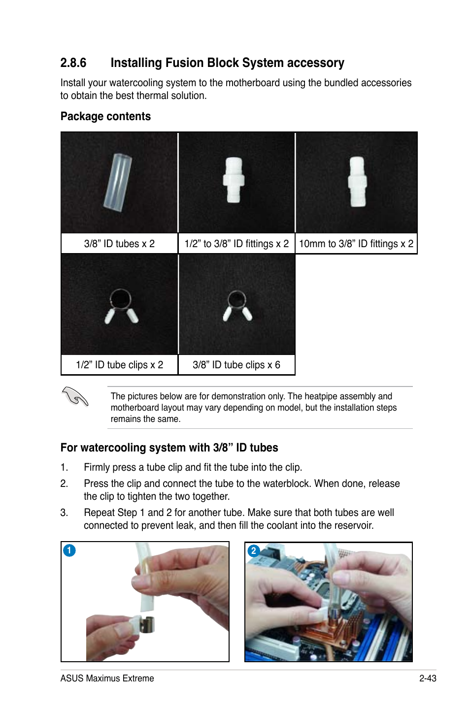 6 installing fusion block system accessory | Asus Maximus Extreme User Manual | Page 71 / 196