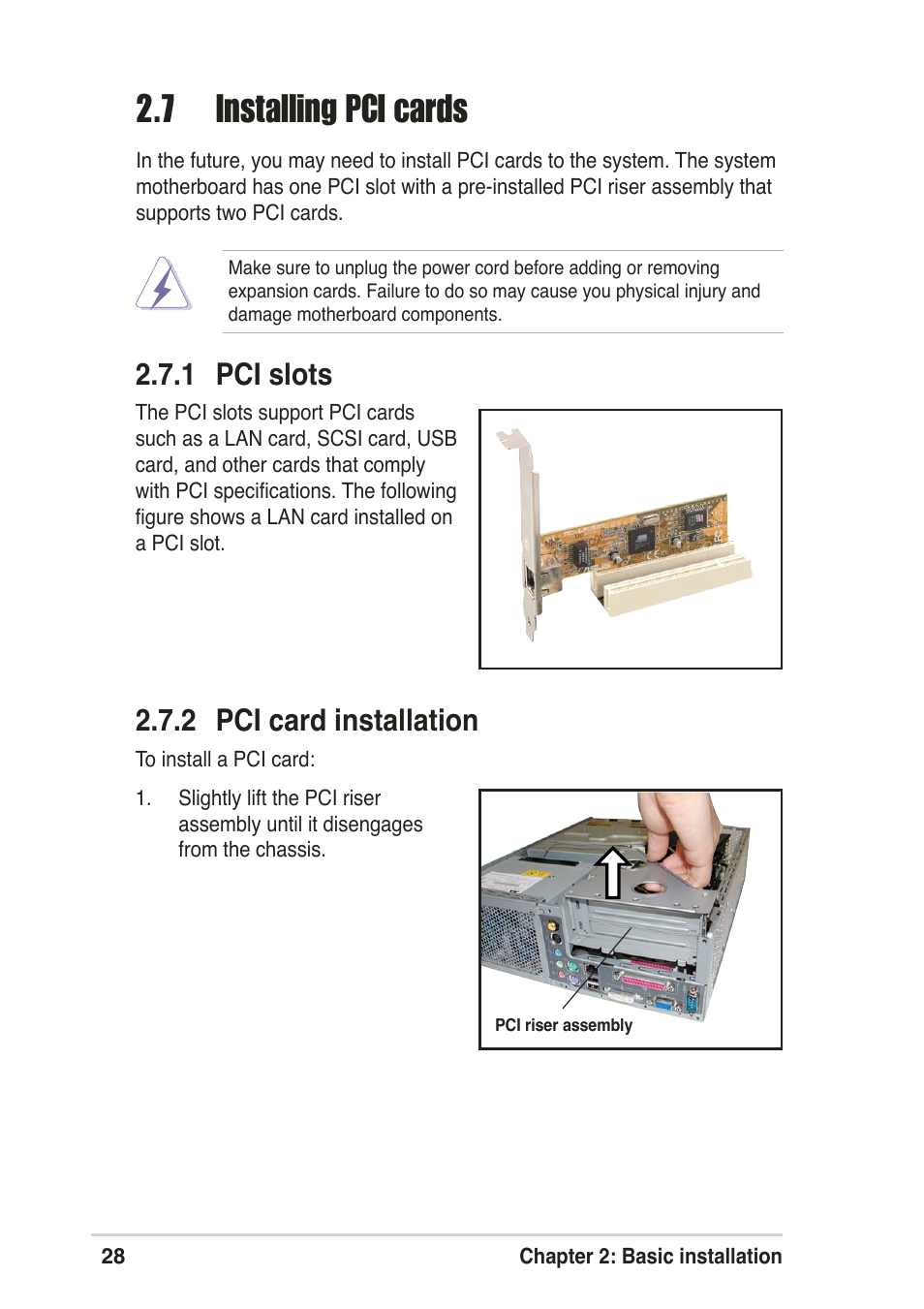 7 installing pci cards, 1 pci slots, 2 pci card installation | Asus Pundit-R User Manual | Page 28 / 94