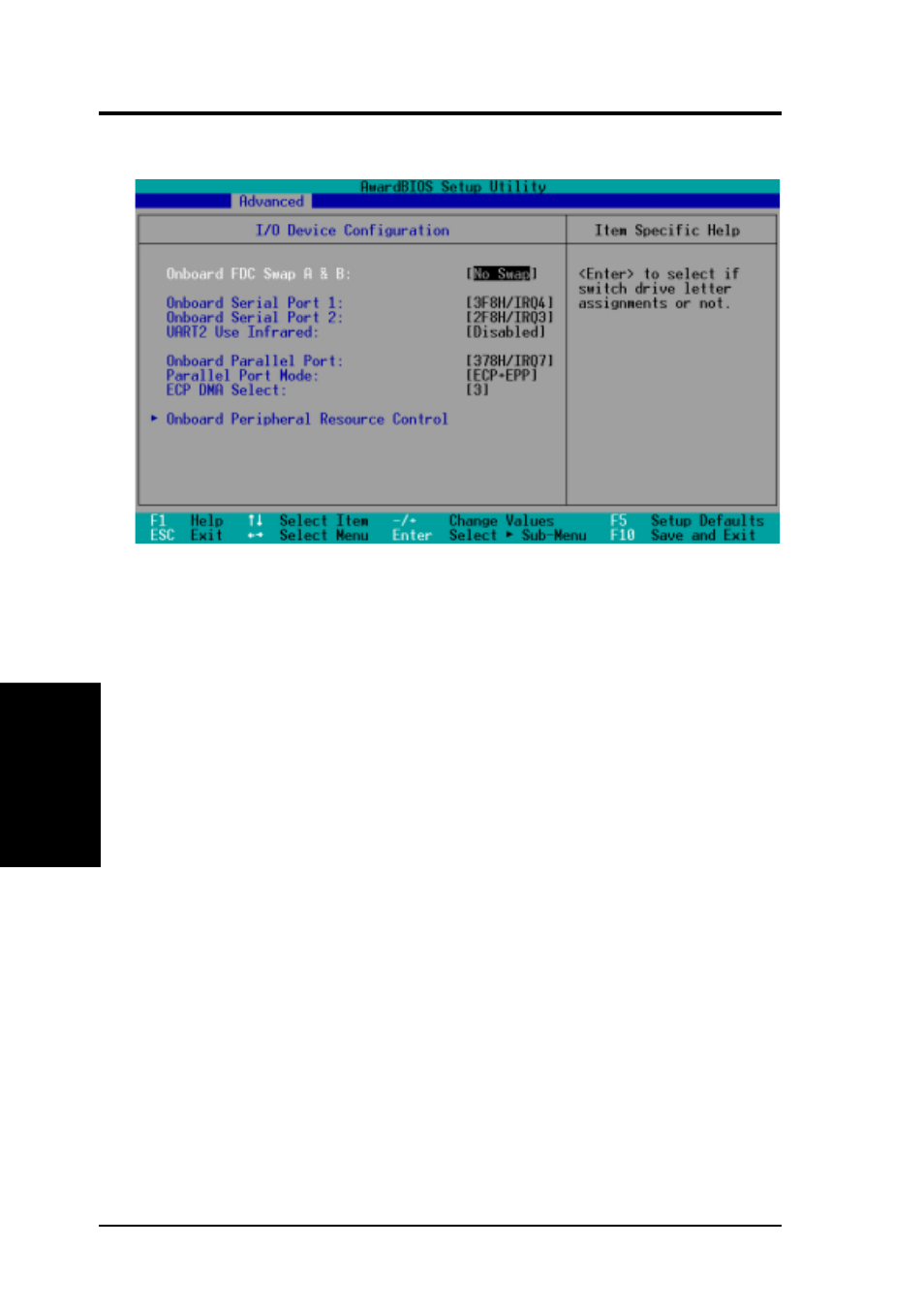 Bios setup, 2 i/o device configuration | Asus A7V133-VM User Manual | Page 60 / 96