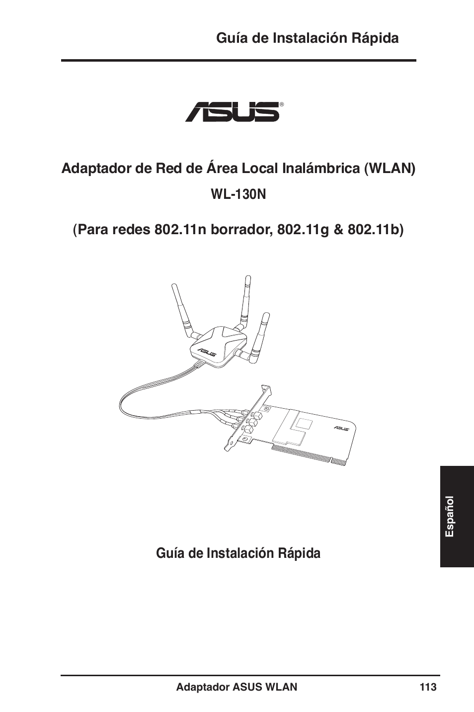 Guía de instalación rápida | Asus WL-130N User Manual | Page 114 / 177