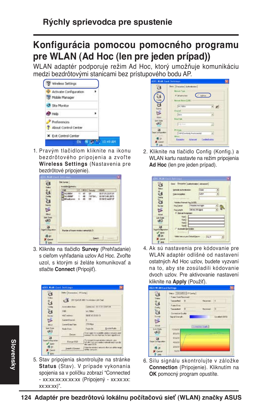 Rýchly sprievodca pre spustenie | Asus WL-130N User Manual | Page 125 / 177