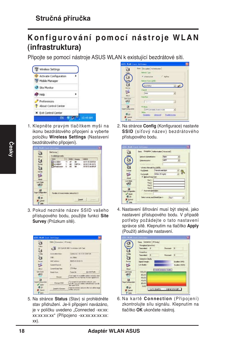 Stručná příručka | Asus WL-130N User Manual | Page 19 / 177