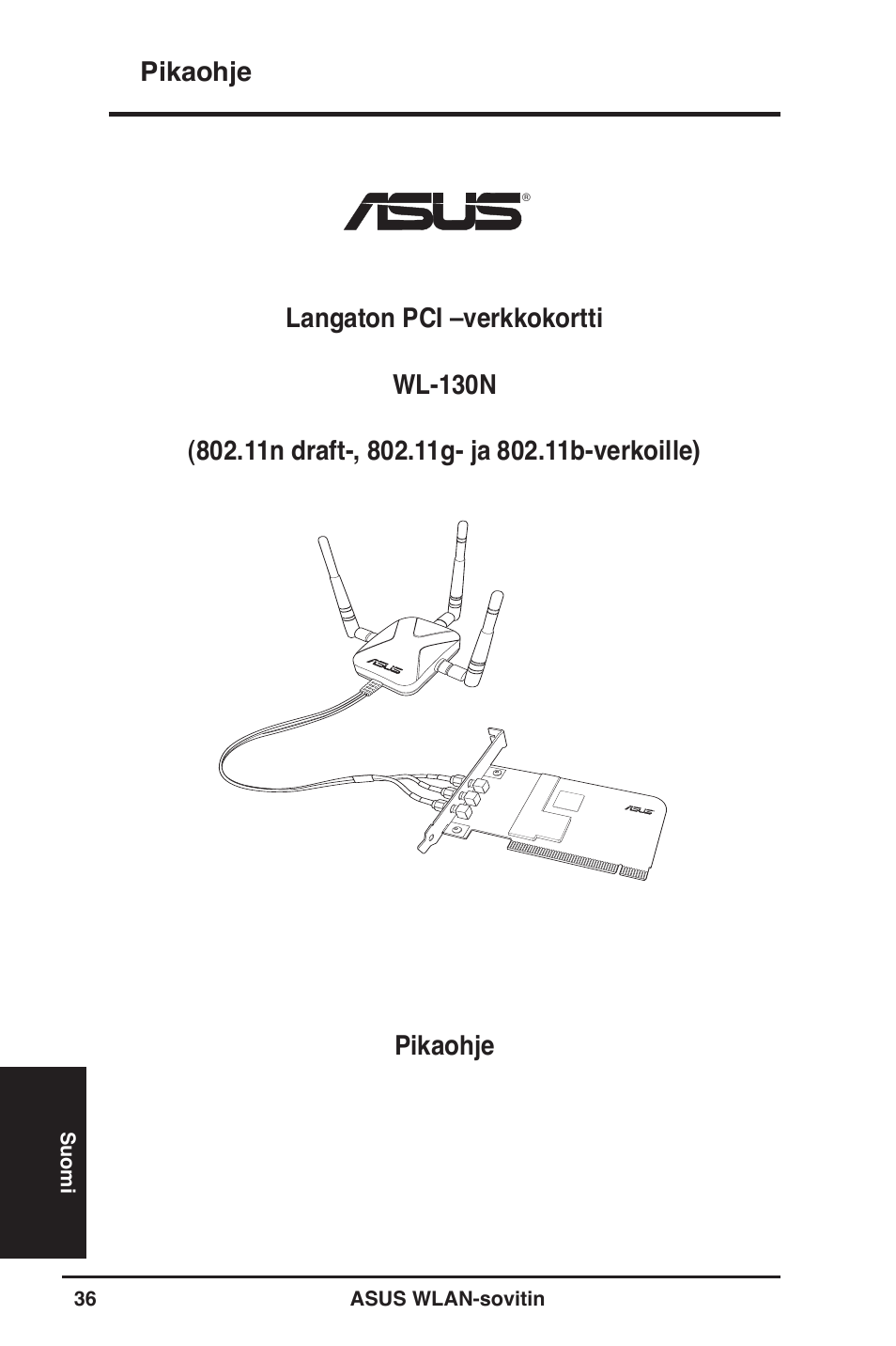 Pikaohje | Asus WL-130N User Manual | Page 37 / 177