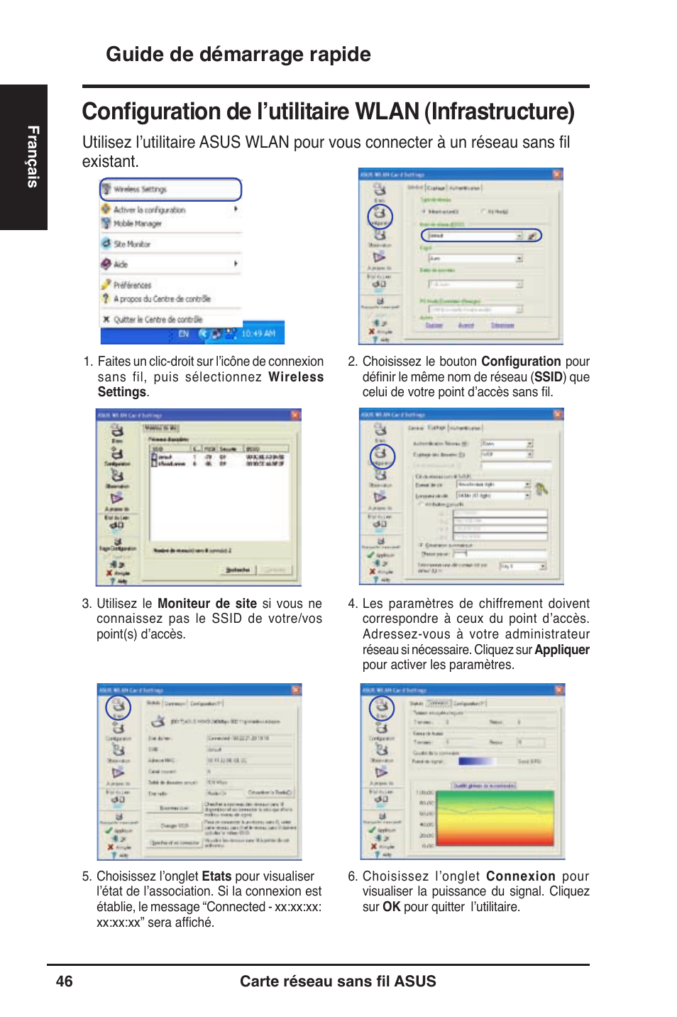 Guide de démarrage rapide | Asus WL-130N User Manual | Page 47 / 177