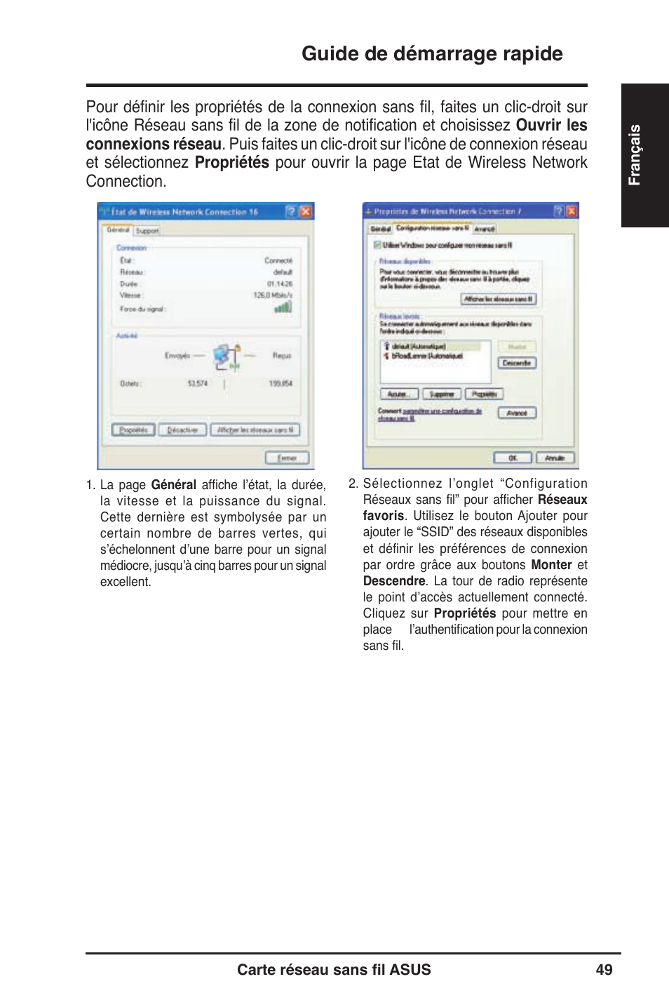 Guide de démarrage rapide | Asus WL-130N User Manual | Page 50 / 177