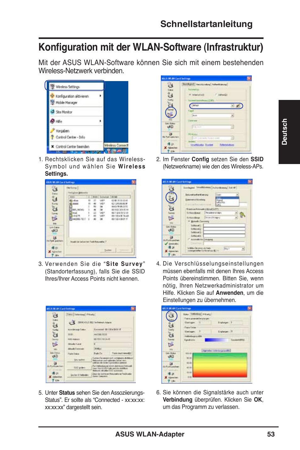 Schnellstartanleitung | Asus WL-130N User Manual | Page 54 / 177