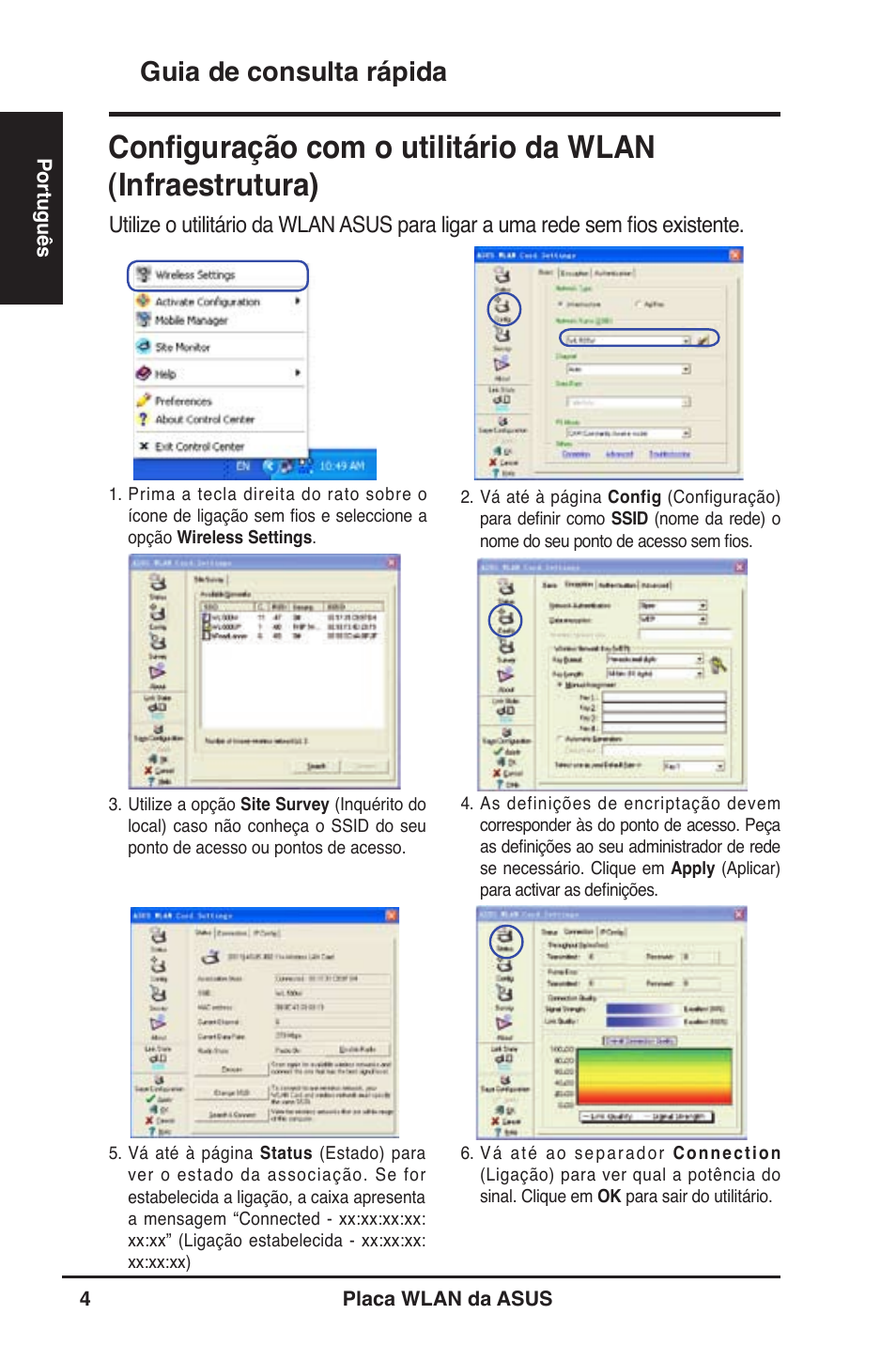 Guia de consulta rápida | Asus WL-130N User Manual | Page 96 / 177