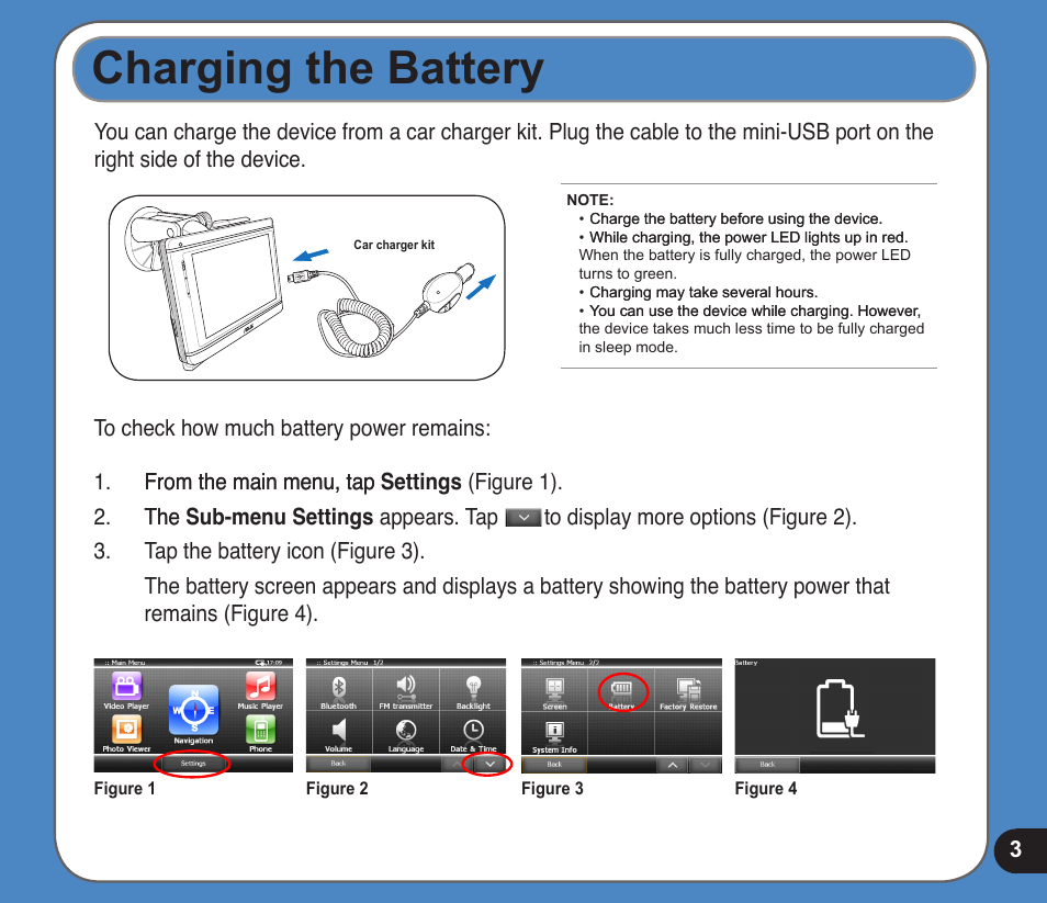 Charging the battery | Asus R700T User Manual | Page 3 / 15