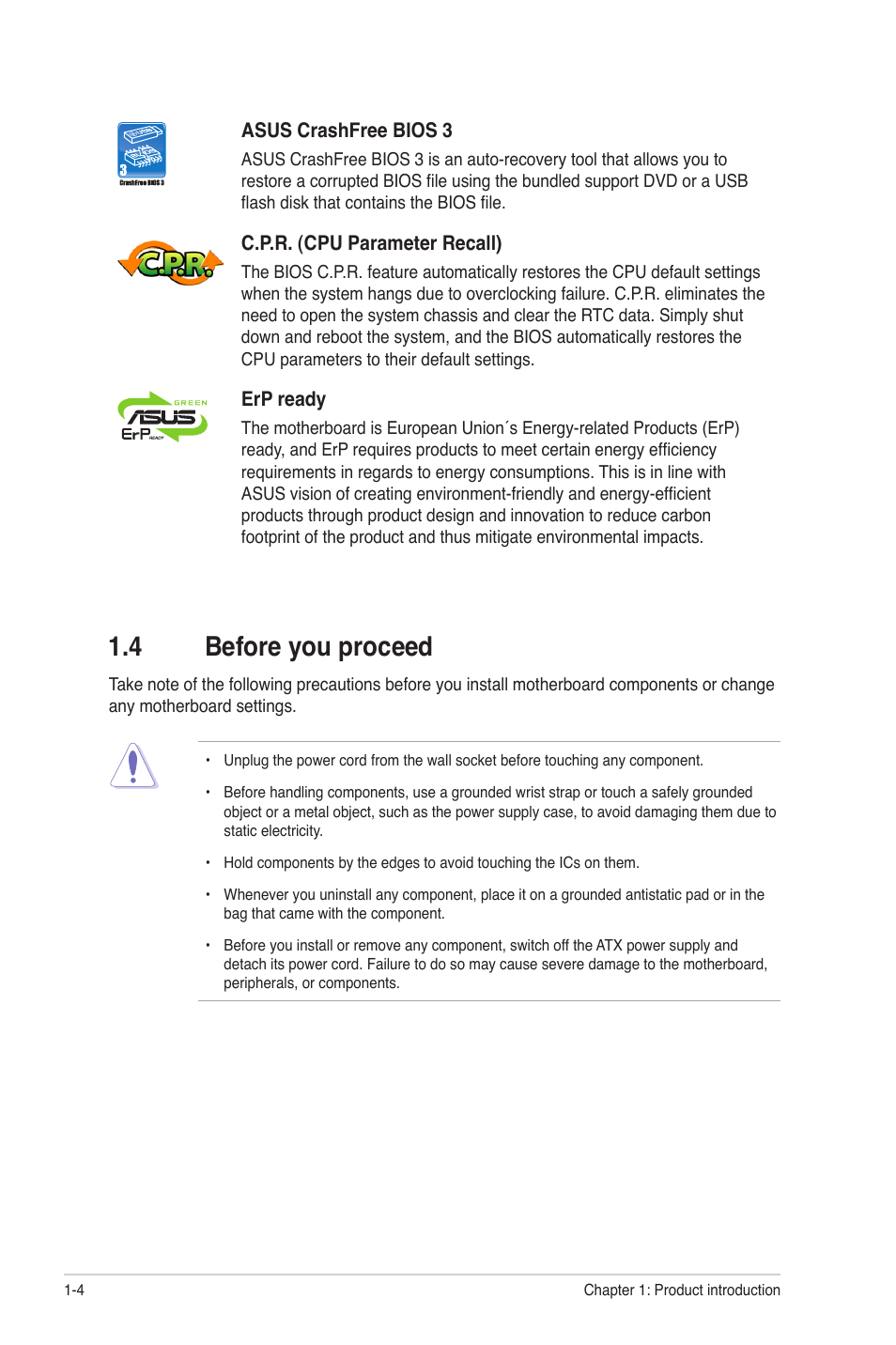 4 before you proceed, Before you proceed -4 | Asus F1A55 User Manual | Page 16 / 70