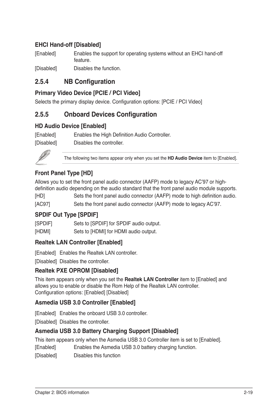 4 nb configuration, 5 onboard devices configuration, Nb configuration -19 | Onboard devices configuration -19 | Asus F1A55 User Manual | Page 59 / 70