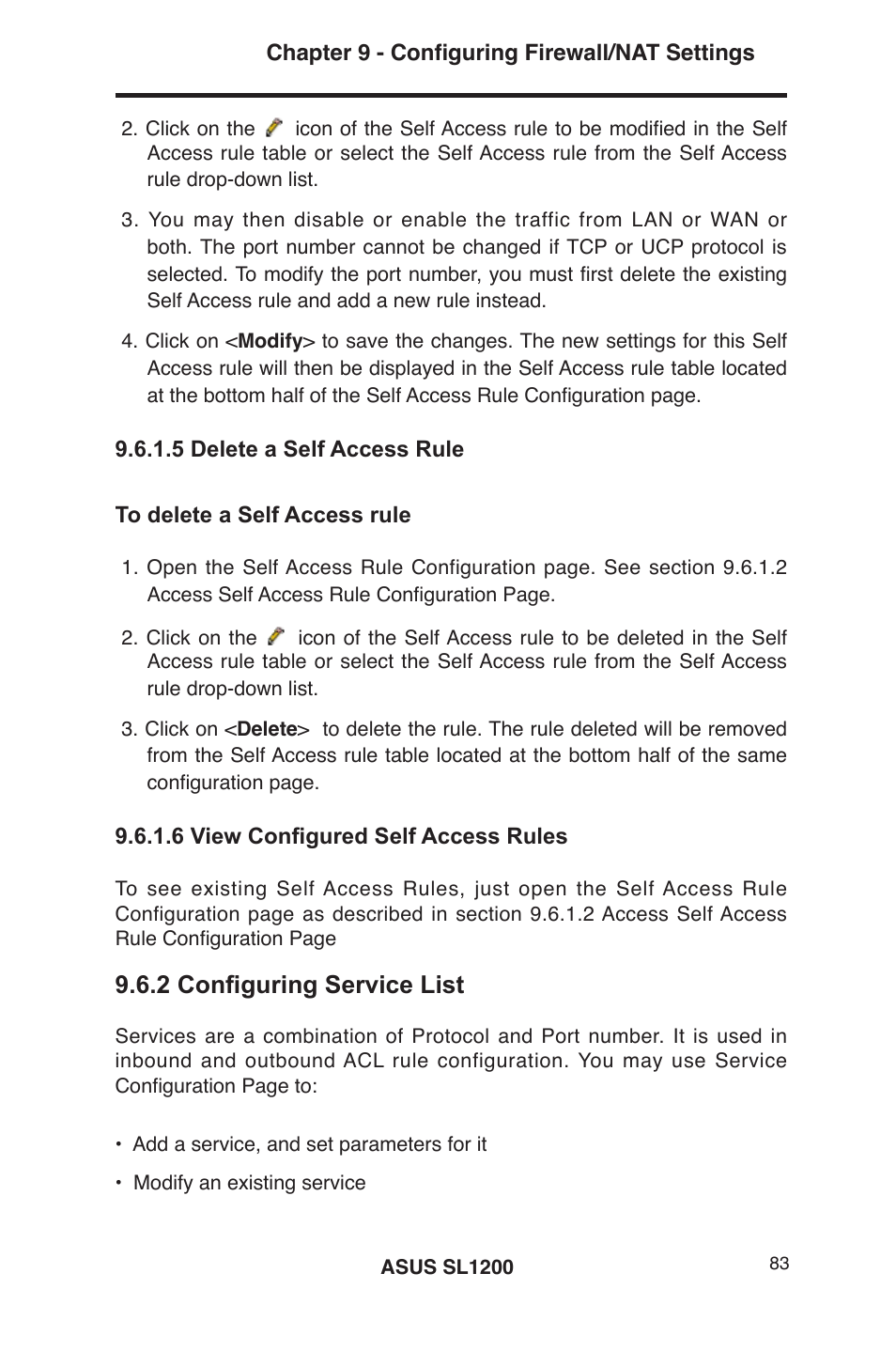 2 configuring service list | Asus SL1200 User Manual | Page 100 / 175