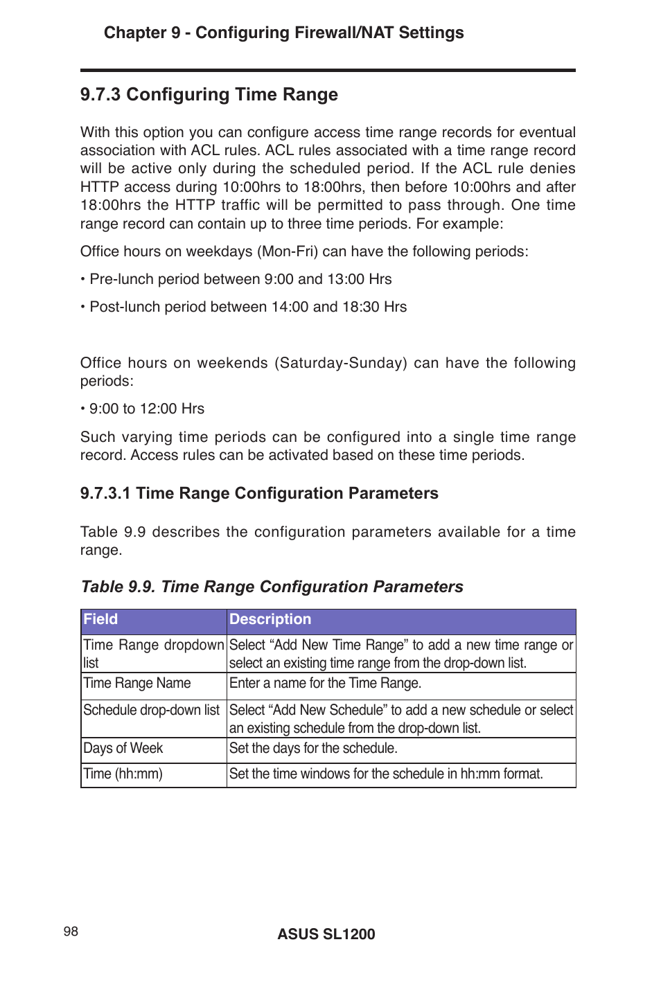 3 configuring time range | Asus SL1200 User Manual | Page 115 / 175