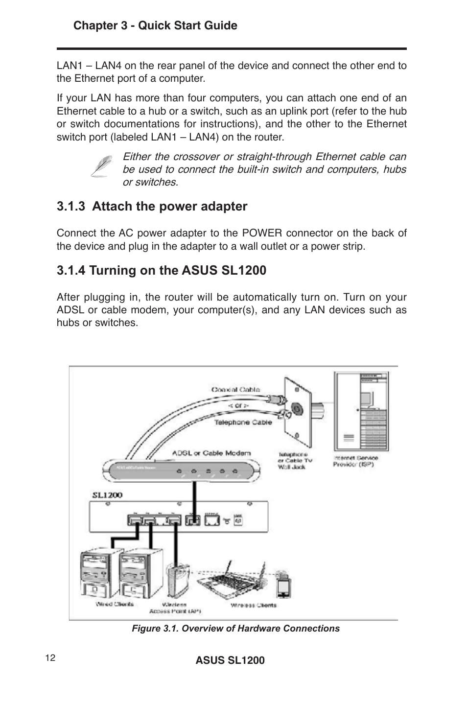 3 attach the power adapter | Asus SL1200 User Manual | Page 29 / 175