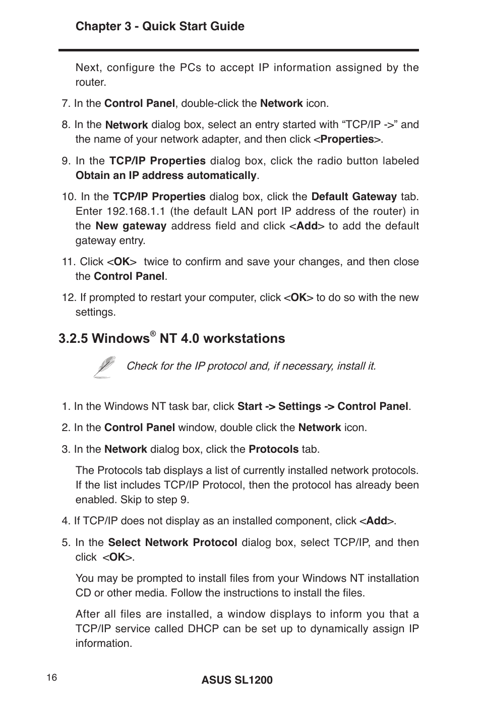 5 windows, Nt 4.0 workstations | Asus SL1200 User Manual | Page 33 / 175