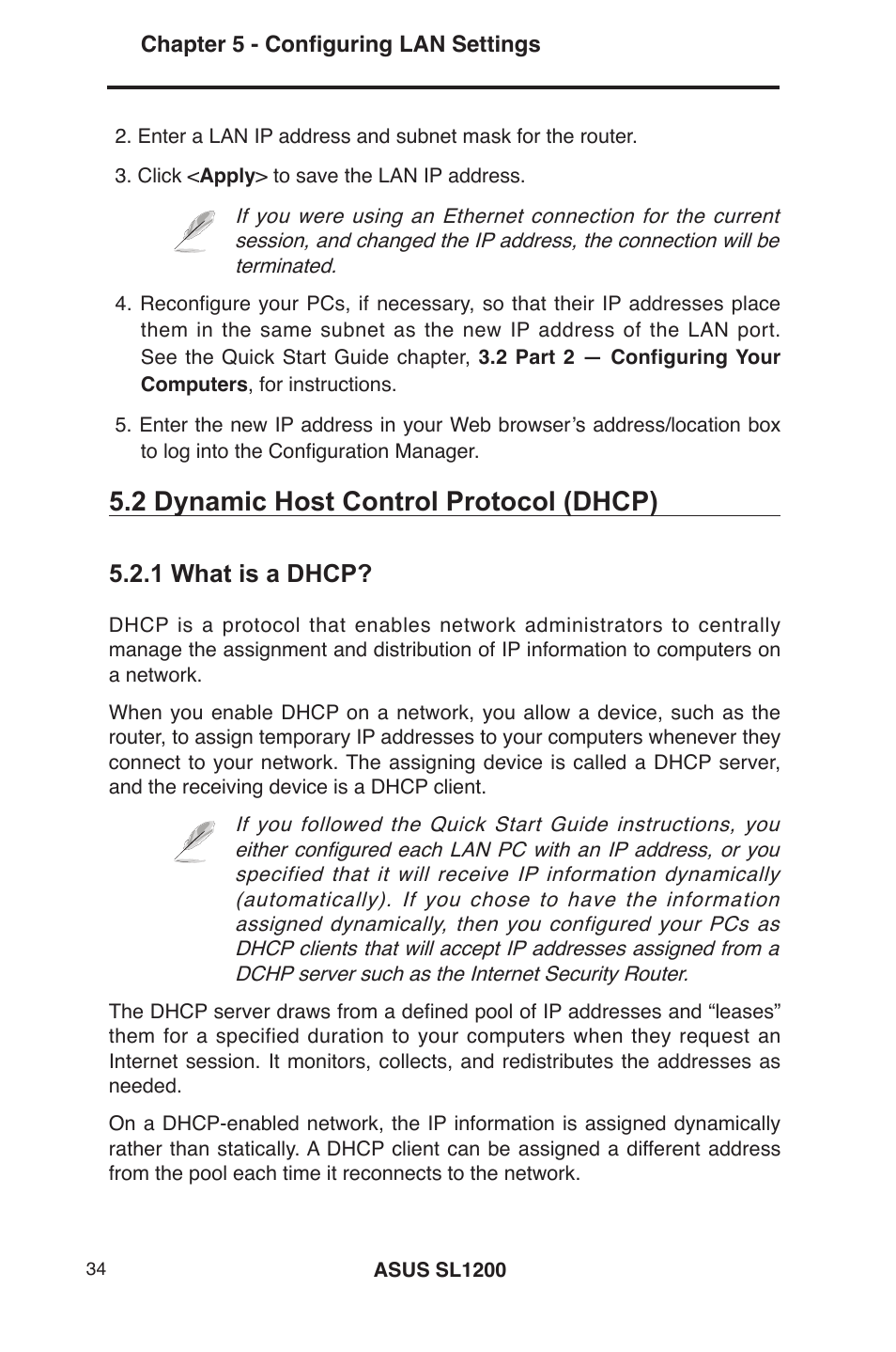 2 dynamic host control protocol (dhcp), 1 what is a dhcp | Asus SL1200 User Manual | Page 51 / 175