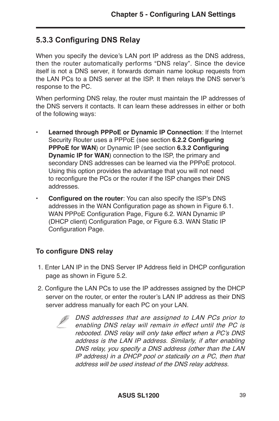 3 configuring dns relay | Asus SL1200 User Manual | Page 56 / 175