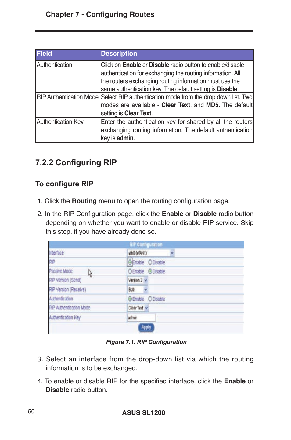 2 configuring rip | Asus SL1200 User Manual | Page 67 / 175