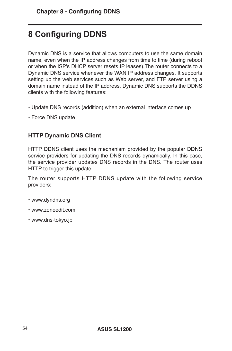 8 configuring ddns | Asus SL1200 User Manual | Page 71 / 175