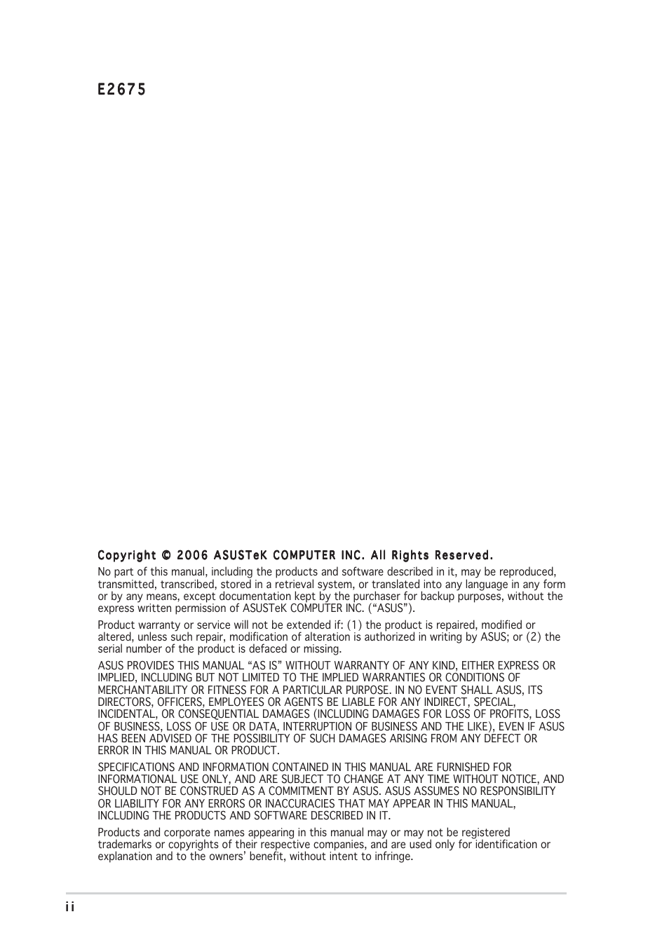 December 2006 | Asus MW221U User Manual | Page 2 / 22