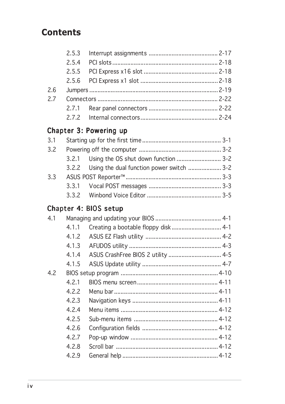 Asus P5GD2 Deluxe User Manual | Page 4 / 150