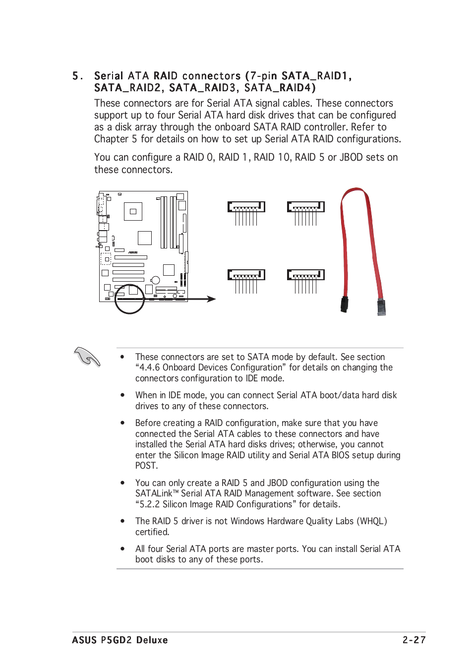 P5gd2 deluxe sata raid connectors, Sata_raid1, Sata_raid2 | Sata_raid3, Sata_raid4 | Asus P5GD2 Deluxe User Manual | Page 51 / 150