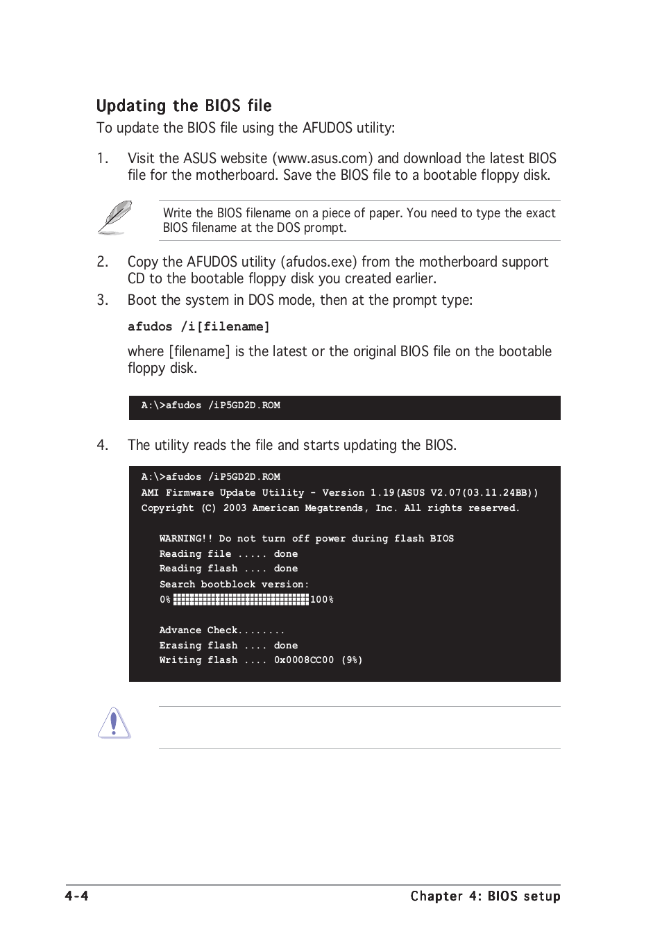 Updating the bios file | Asus P5GD2 Deluxe User Manual | Page 74 / 150
