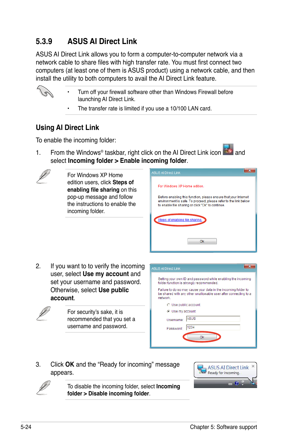 9 asus ai direct link, Using ai direct link | Asus P5K/EPU User Manual | Page 126 / 148