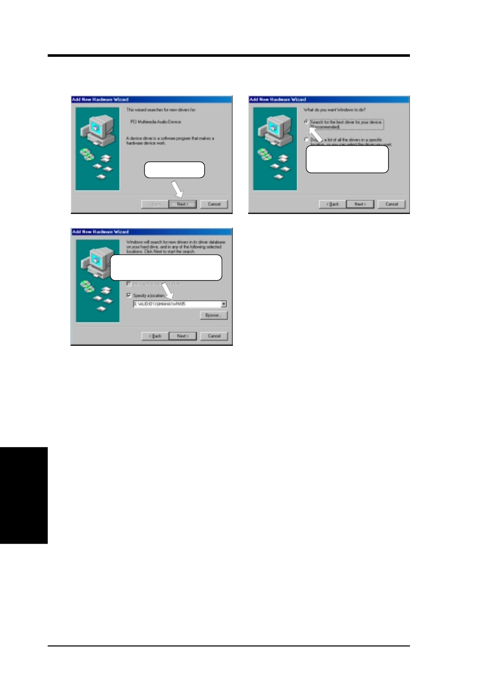 Software setup, 1 pci multimedia audio device found | Asus CUWE-RM User Manual | Page 82 / 134