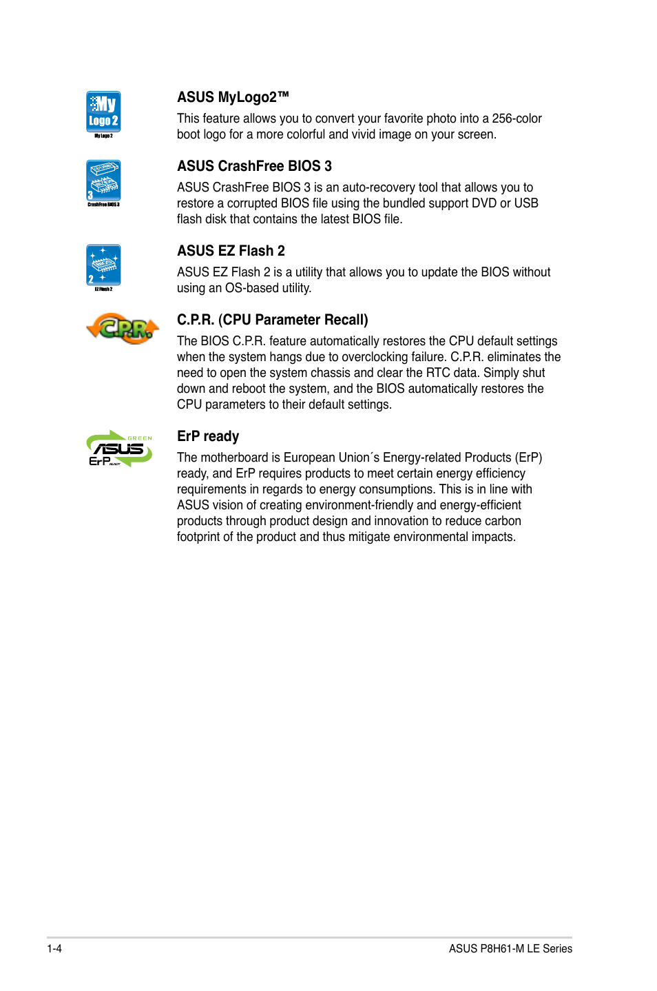 Asus P8H61-M LE/USB3 User Manual | Page 14 / 68
