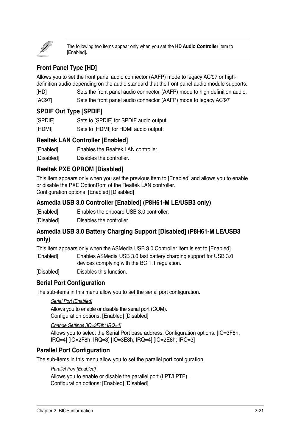 Asus P8H61-M LE/USB3 User Manual | Page 59 / 68