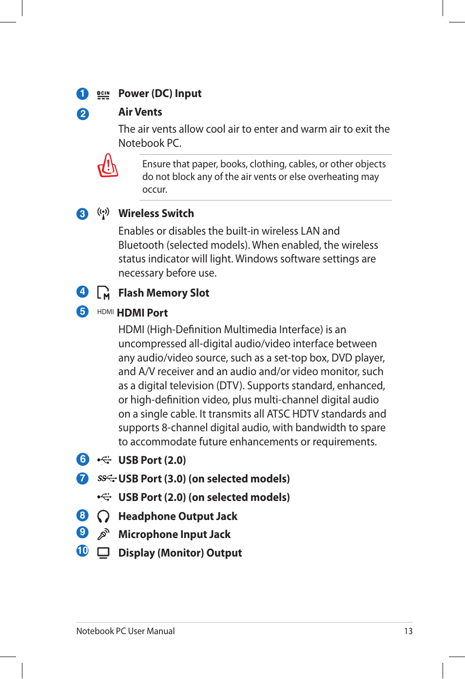 Asus U53Jc User Manual | Page 13 / 28