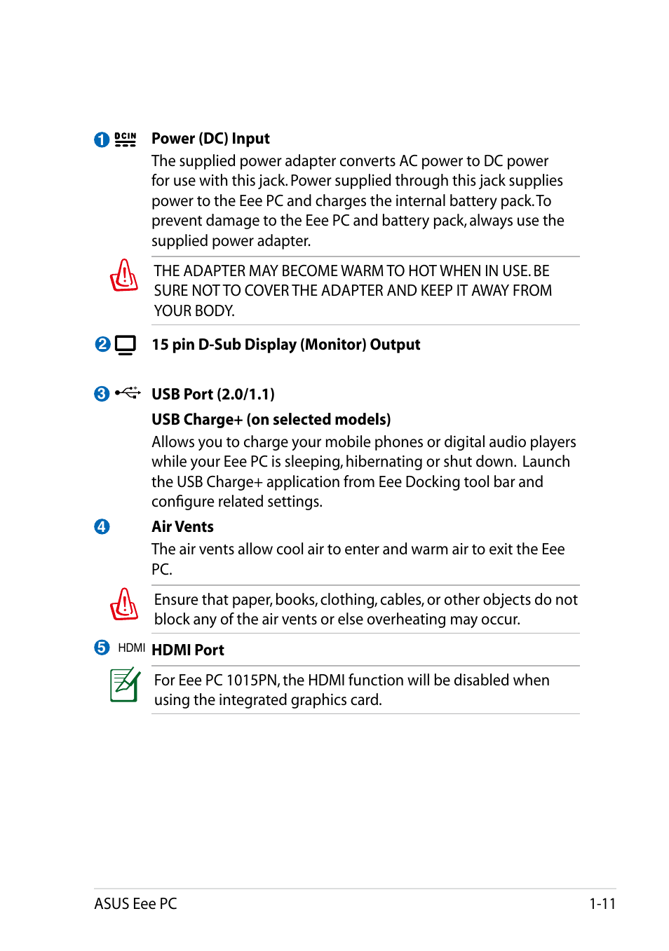 Asus Eee PC 1011BX User Manual | Page 19 / 66