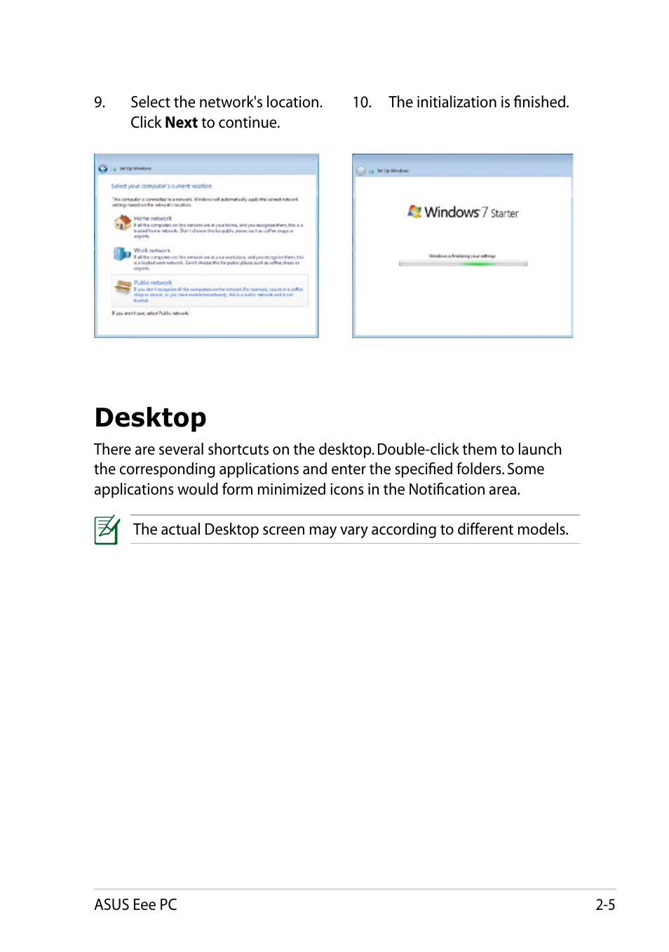 Desktop, Desktop -5 | Asus Eee PC 1011BX User Manual | Page 29 / 66