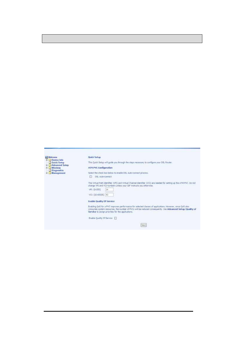 Quick setup, Atm pvc configuration, Uick | Etup | Asus AM604g User Manual | Page 19 / 59