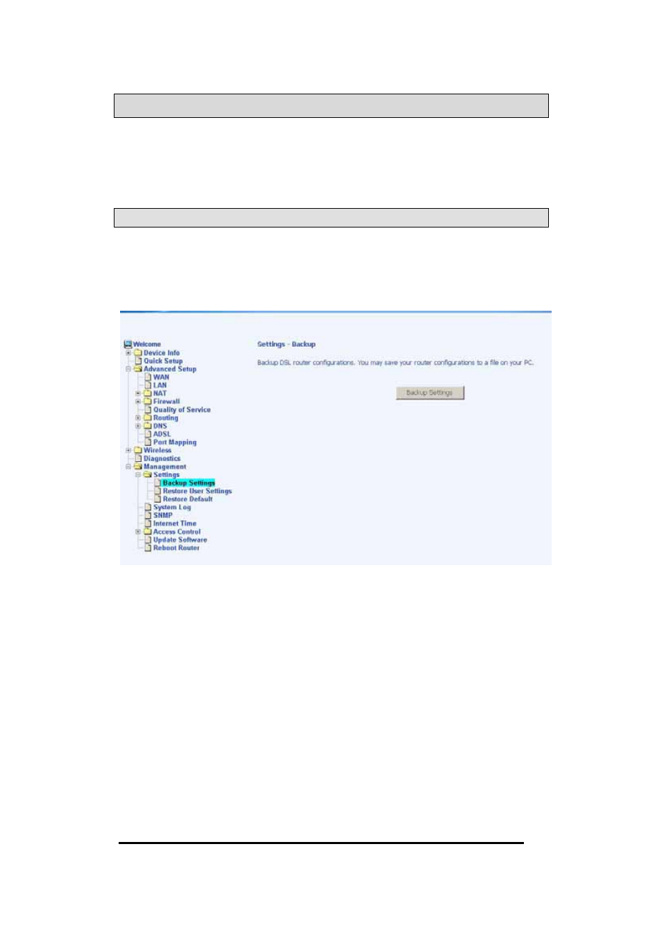 Management, Settings, Backup settings | Anagement | Asus AM604g User Manual | Page 51 / 59