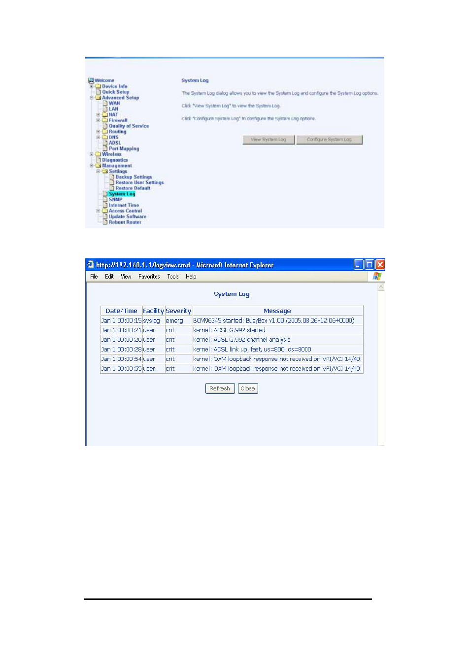 Configure system log | Asus AM604g User Manual | Page 54 / 59