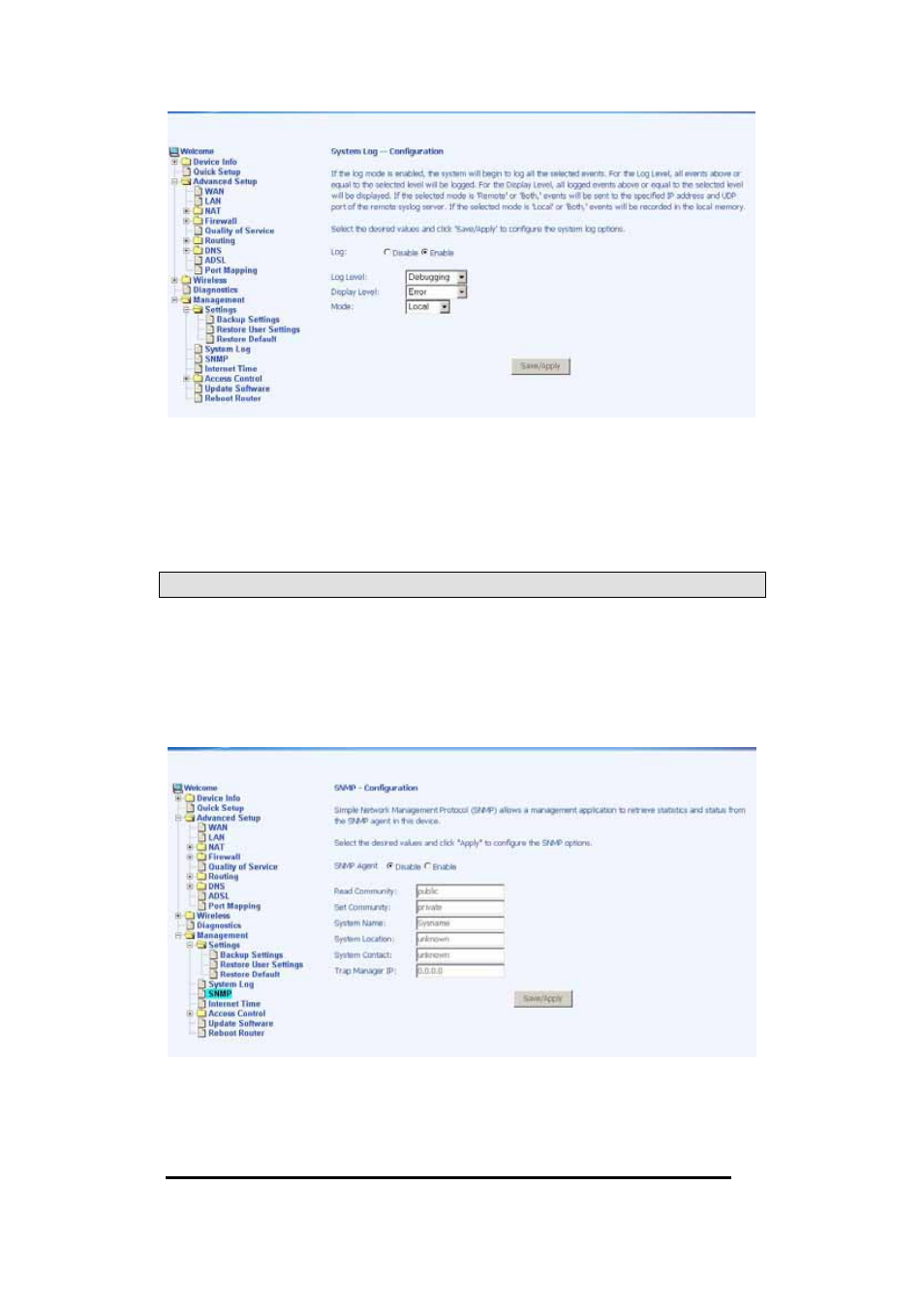 Snmp | Asus AM604g User Manual | Page 55 / 59