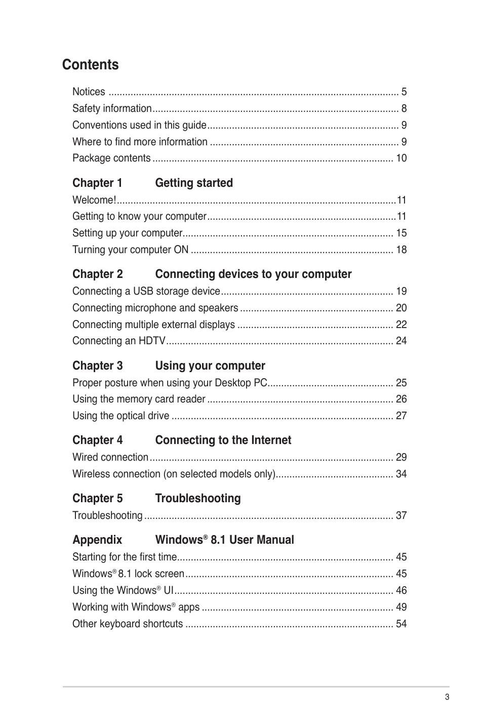 Asus P30AD User Manual | Page 3 / 60