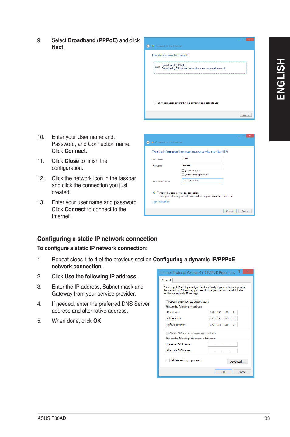 En g lis h en g li sh | Asus P30AD User Manual | Page 33 / 60